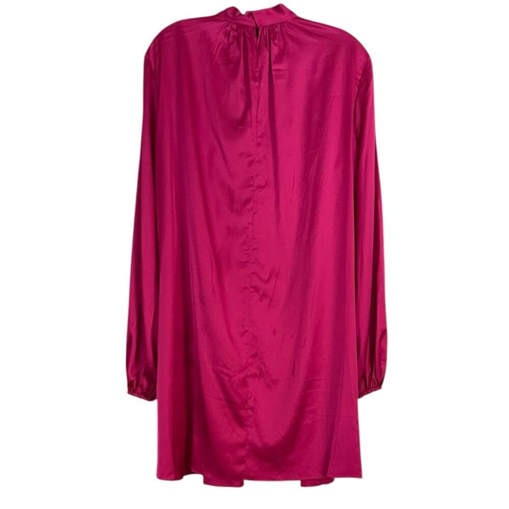 Mac Duggal NEW Size 8 Pink Magenta Long Sleeve Satin Cocktail Mini Dress 55968 - Picture 8 of 9